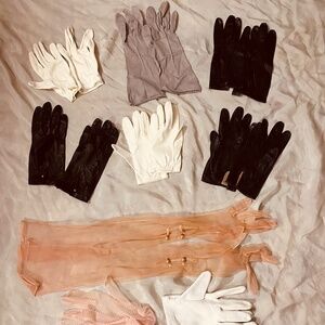 Vintage Leather and Lace Gloves